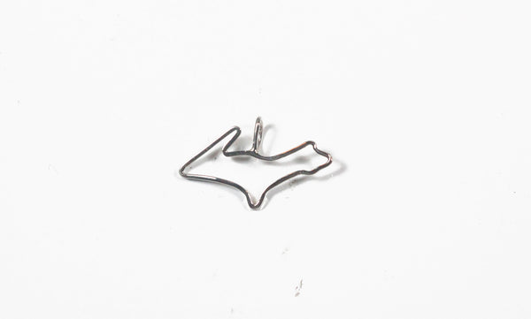 White Gold Upper Peninsula Outline Pendant