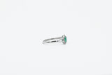 White Gold Emerald Halo Ring