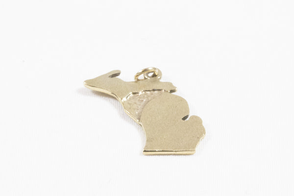 Brushed Yellow Gold Michigan Pendant