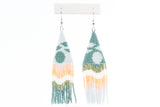 Moon and Waves Beaded Earrings
