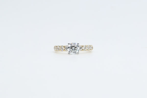 Yellow Gold Round Lab Grown Diamond Engagement Ring