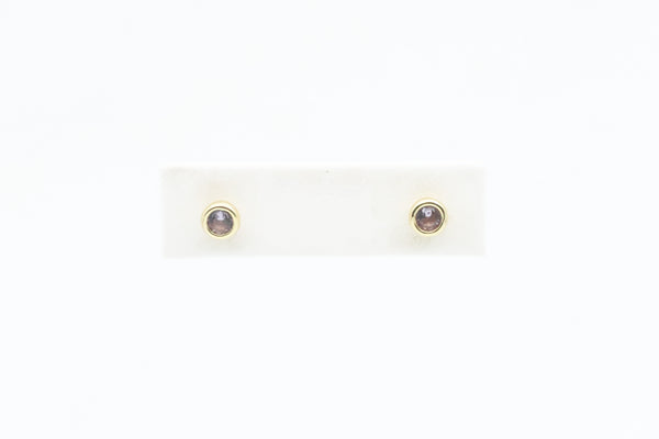 Sterling Silver with Gold Plating Simulated Alexandrite Earrings