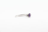 White Gold Oval Amethyst Vintage Inspired Ring