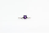 White Gold Amethyst Ring with Diamonds