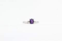 White Gold Amethyst Ring with Diamonds