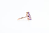 Rose Gold Pear Shaped Amethyst Ring