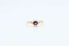 Yellow Gold Amethyst Sun Ring