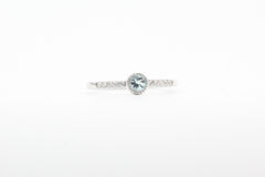 White Gold Aquamarine Bezel Ring