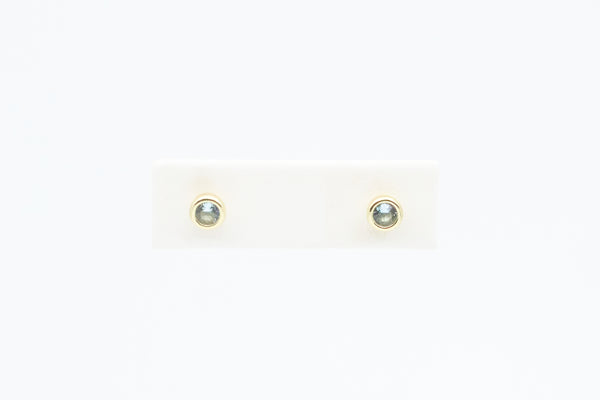Sterling Silver with Gold Plating Simulated Aquamarine Earrings