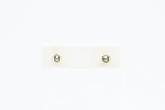 Sterling Silver with Gold Plating Simulated Aquamarine Earrings