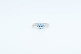 White Gold Aquamarine Twist Ring