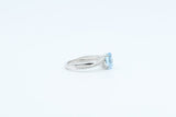 White Gold Aquamarine Twist Ring