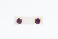 Sterling Silver with Gold Vermeil  Amethyst Earrings