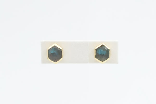 Sterling Silver with Gold Vermeil  Labradorite Earrings