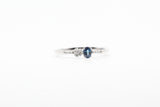 White Gold Sapphire and Diamond Cluster Tou et Moi Ring