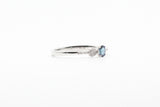 White Gold Sapphire and Diamond Cluster Tou et Moi Ring