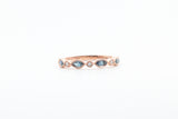 Rose Gold Sapphire and Diamond Bezel Band