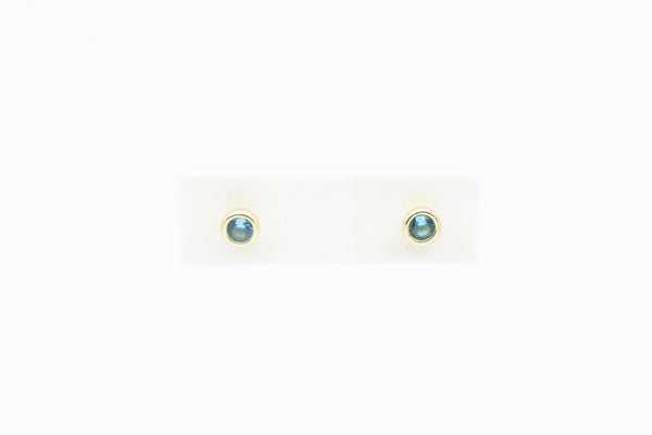 Sterling Silver with Gold Plating Simulated Blue Topaz Earrings