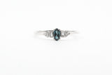 White Gold Oval London Blue Topaz Vintage Inspired Ring