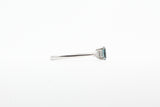 White Gold Oval London Blue Topaz Vintage Inspired Ring