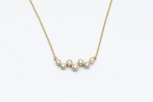 Sterling Silver with Gold Vermeil Lab-Grown Diamond Necklace