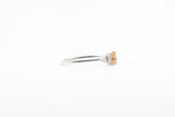 White Gold Oval Citrine Vintage Inspired Ring