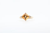 Yellow Gold Cushion Cut Citrine Ring