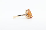Yellow Gold Pear Shaped Citrine Ring