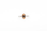 White Gold Checkerboard Cut Citrine Ring