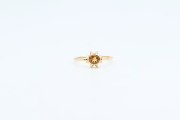 Yellow Gold Citrine Sun Ring