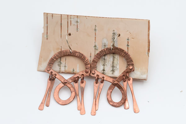 Copper Forged Earrings
