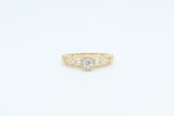 Yellow Gold Milgrain Diamond Ring