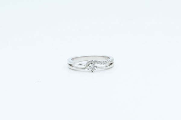White Gold Split Shank Diamond Engagement Ring