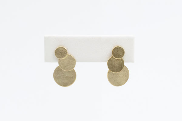 Sterling Silver with Gold Vermeil Cascading Disc Earrings