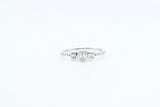 White Gold Three Stone Bezel Engagement Ring