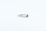 White Gold Oval Emerald Bypass Ring