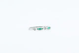 White Gold Emerald and Diamond Band