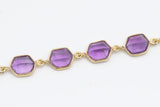Sterling Silver with Gold Vermeil Amethyst Bracelet