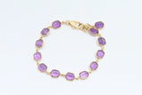 Sterling Silver with Gold Vermeil Amethyst Bracelet