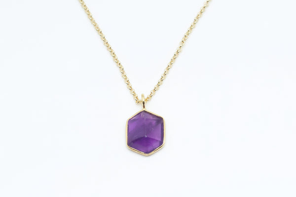 Sterling Silver with Gold Vermeil Amethyst Necklace
