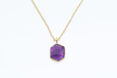 Sterling Silver with Gold Vermeil Amethyst Necklace