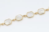 Sterling Silver with Gold Vermeil Moonstone Bracelet