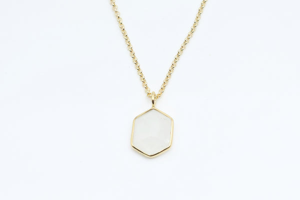 Sterling Silver with Gold Vermeil Moonstone Necklace