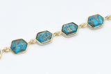 Sterling Silver with Gold Vermeil Turquoise Bracelet