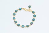 Sterling Silver with Gold Vermeil Turquoise Bracelet