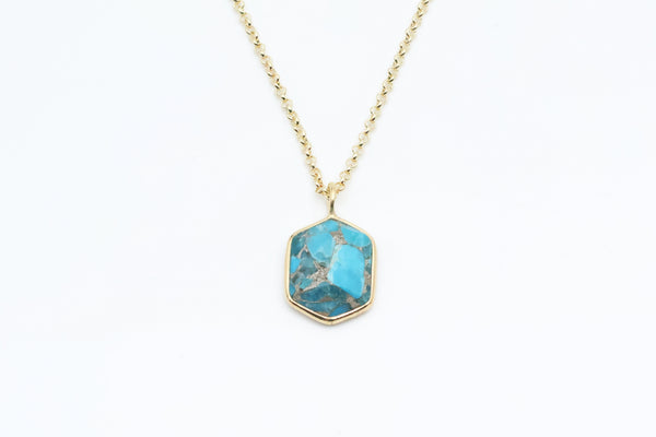 Sterling Silver with Gold Vermeil Turquoise Necklace