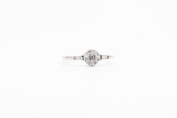 White Gold Vintage Inspired Diamond Ring