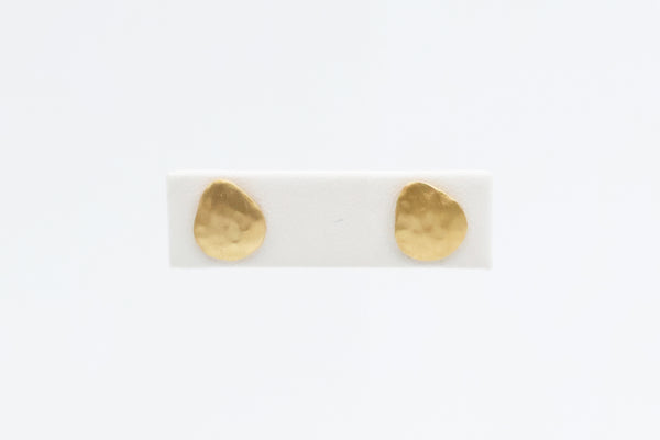 Sterling Silver with Gold Vermeil Hammered Earrings