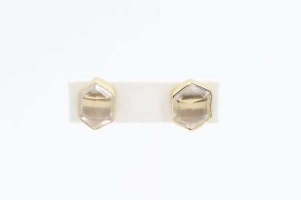 Sterling Silver with Gold Vermeil Herkimer Quartz Earrings
