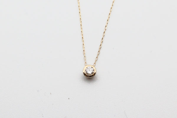 Yellow Gold Diamond Bezel Necklace